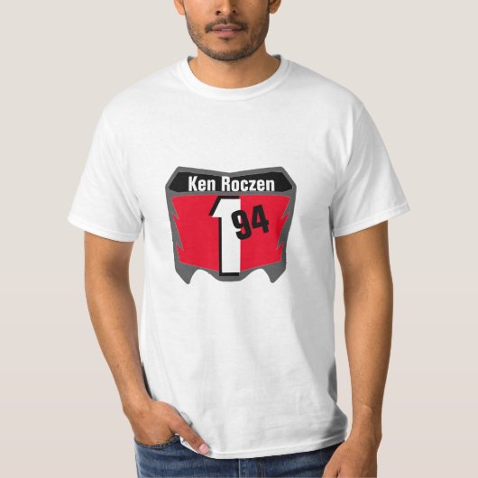 Motocross-nummer Bord Persoonlijke naam T-shirt (Voorkant)