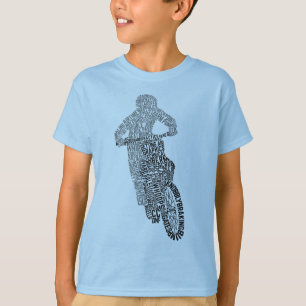Motocross-off Road Motorcycle Word Art T-Shirt