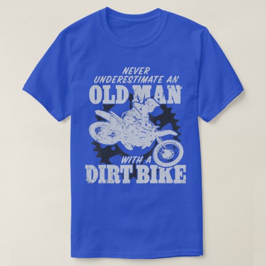 Motocross onderschat nooit een oud Man met een Di T-shirt (Design voorkant)