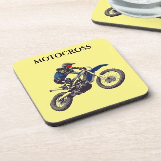 MOTOCROSS-onderzetters met kurkback-set. Bier Onderzetter (Linkerzijde)