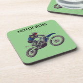 MOTOCROSS-onderzetters met kurkback-set. Bier Onderzetter (Linkerzijde)