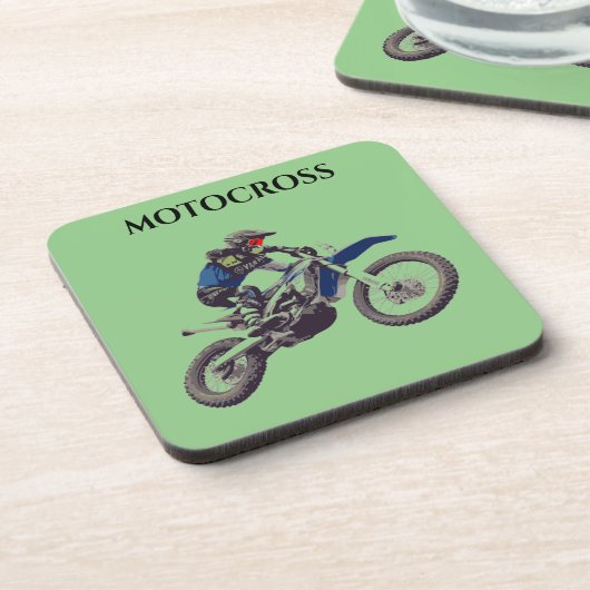 MOTOCROSS-onderzetters met kurkback-set. Bier Onderzetter (Linkerzijde)