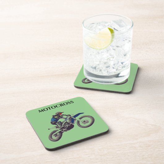 MOTOCROSS-onderzetters met kurkback-set. Bier Onderzetter (Rechterzijde)