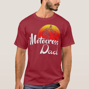  Motocross papa Retro Sunset Funny Dirt T-shirt