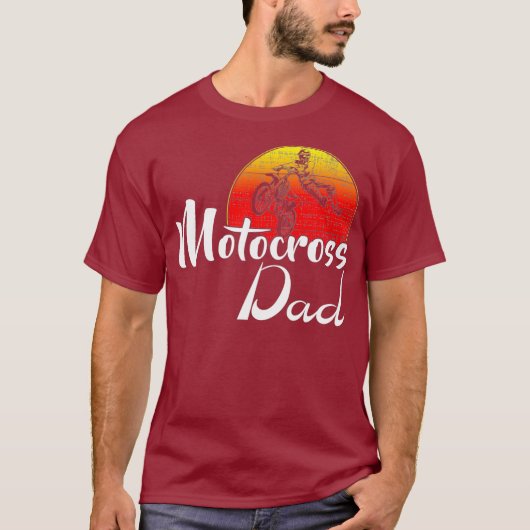  Motocross papa Retro Sunset Funny Dirt T-shirt (Voorkant)