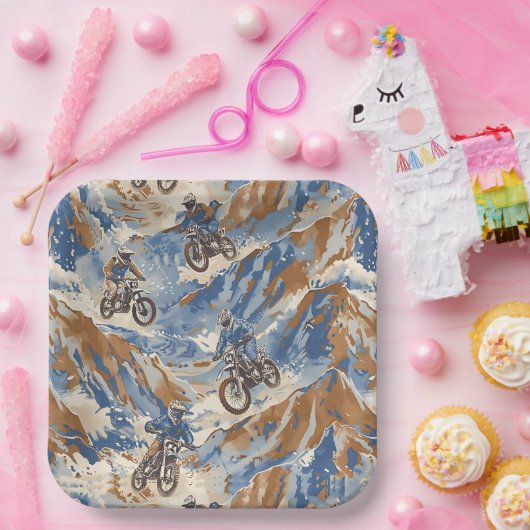 Motocross  papieren bordje (Feest)