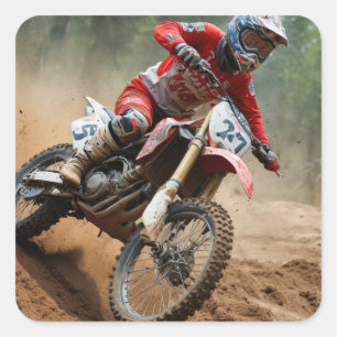 Motocross Patch Vierkante Sticker