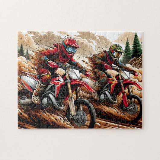 Motocross Racen Legpuzzel (Horizontaal)