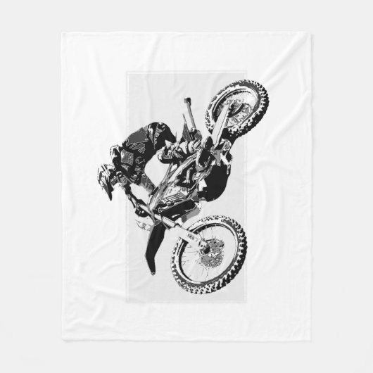 Motocross raceontwerp fleece deken (Voorkant)