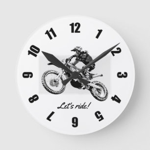 Motocross raceontwerp ronde klok