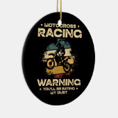 Motocross-raceoproermotor met vuilnisbak keramisch ornament (Rechts)