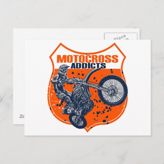 Motocross racing briefkaart (Voorkant / Achterkant)