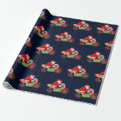 Motocross Racing Kerstmis Cadeaupapier (Uitgerold)