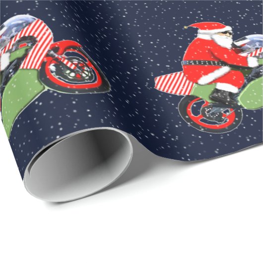 Motocross Racing Kerstmis Cadeaupapier (Rol Hoek)