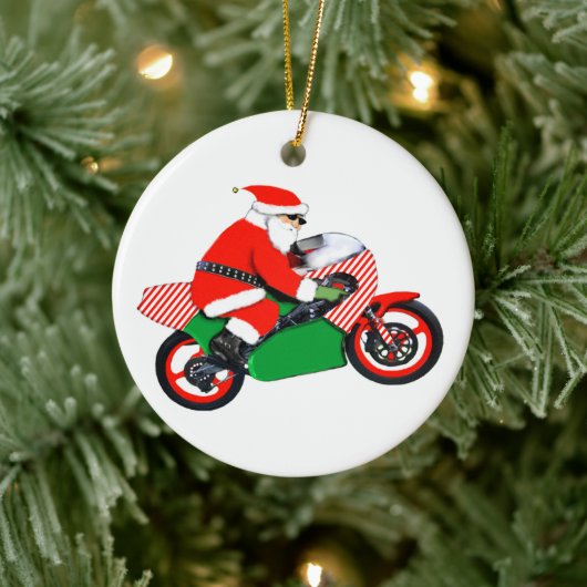 Motocross Racing Kerstmis Keramisch Ornament (Boom)