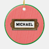 Motocross Racing Kerstmis Keramisch Ornament (Achterkant)