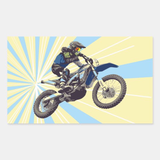 Motocross Rechthoekige Sticker (Voorkant)