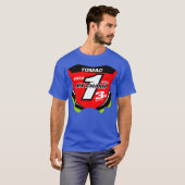 Motocross Red Number Bord Design T-shirt (Voorkant volledig)