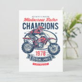 Motocross Retro Champions  Motorbike Afbeelding Kaart (Staand voorkant)