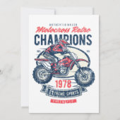 Motocross Retro Champions  Motorbike Afbeelding Kaart (Achterkant)