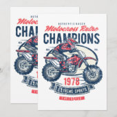 Motocross Retro Champions  Motorbike Afbeelding Kaart (Voorkant / Achterkant)