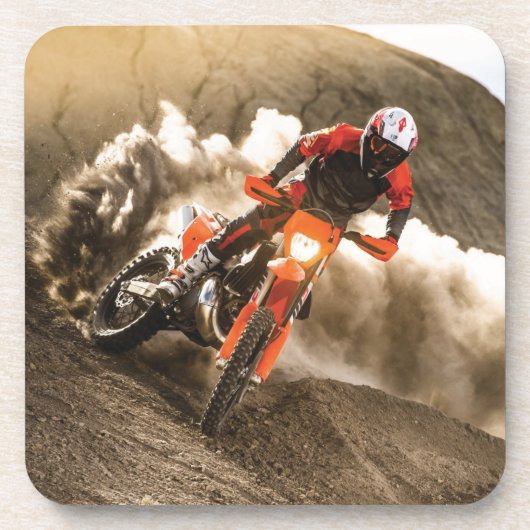 Motocross Rider Bier Onderzetter (Voorkant)