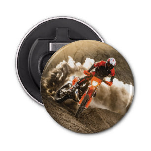 Motocross Rider Button Flesopener