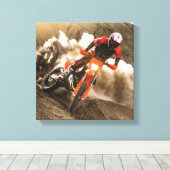 Motocross Rider Canvas Afdruk (Insitu (Houten vloer))