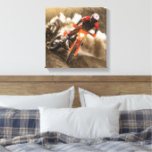 Motocross Rider Canvas Afdruk (Insitu (Slaapkamer))