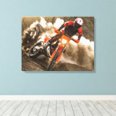 Motocross Rider Canvas Afdruk (Insitu (Houten vloer))