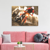Motocross Rider Canvas Afdruk (Insitu (Woonkamer))