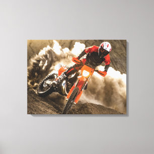Motocross Rider Canvas Afdruk