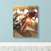 Motocross Rider Canvas Afdruk (Insitu (Houten vloer))