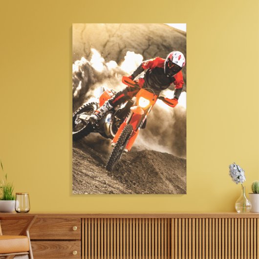 Motocross Rider Canvas Afdruk (Insitu (Woonkamer))