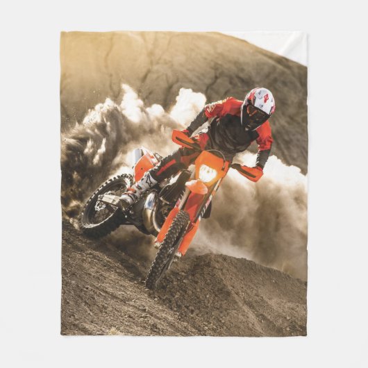Motocross Rider Fleece Deken (Voorkant)