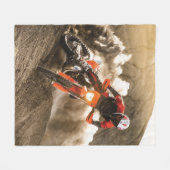 Motocross Rider Fleece Deken (Voorkant (Horizontaal))