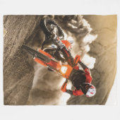 Motocross Rider Fleece Deken (Voorkant (Horizontaal))