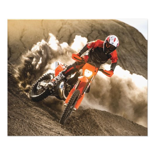 Motocross Rider Foto Afdruk (Voorkant)