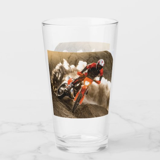 Motocross Rider Glas (Voorkant)