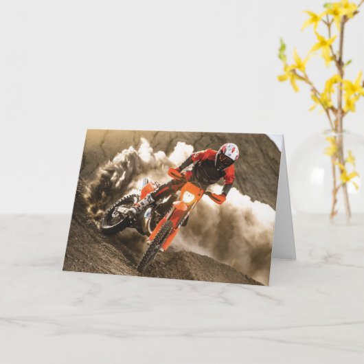 Motocross Rider Kaart (Gele Bloem)