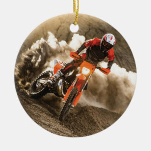Motocross Rider Keramisch Ornament
