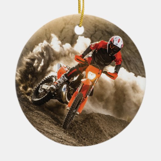 Motocross Rider Keramisch Ornament (Voorkant)