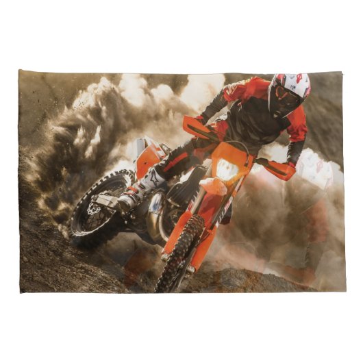 Motocross Rider Kussensloop (Achterkant-Rechts)