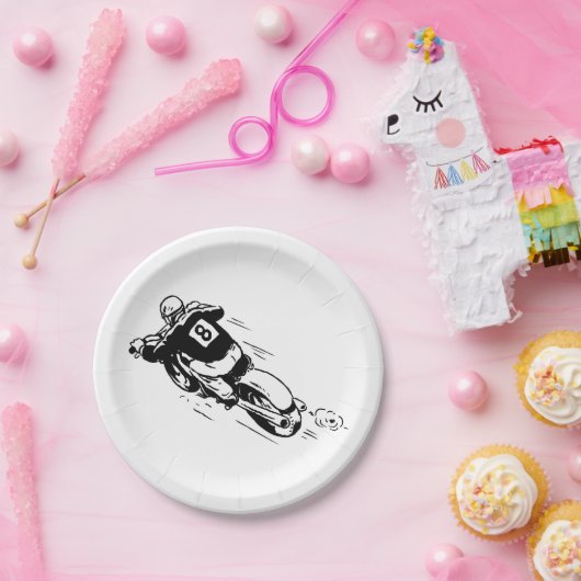 Motocross Rider Papieren Bordje (Feest)