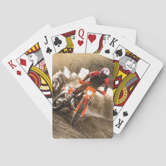 Motocross Rider Pokerkaarten (Achterkant)
