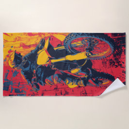 Motocross Rider Pop Art Urban Action Strandlaken
