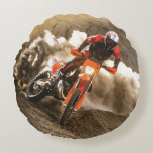 Motocross Rider Rond Kussen