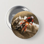 Motocross Rider Ronde Button 7,6 Cm (Voorkant /achterkant)