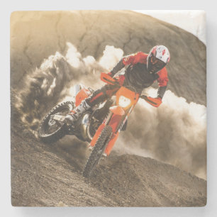 Motocross Rider Stenen Onderzetter