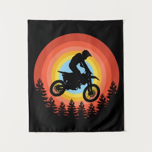 MOTOCROSS RIDER SUNSET WANDKLEED (Voorkant)